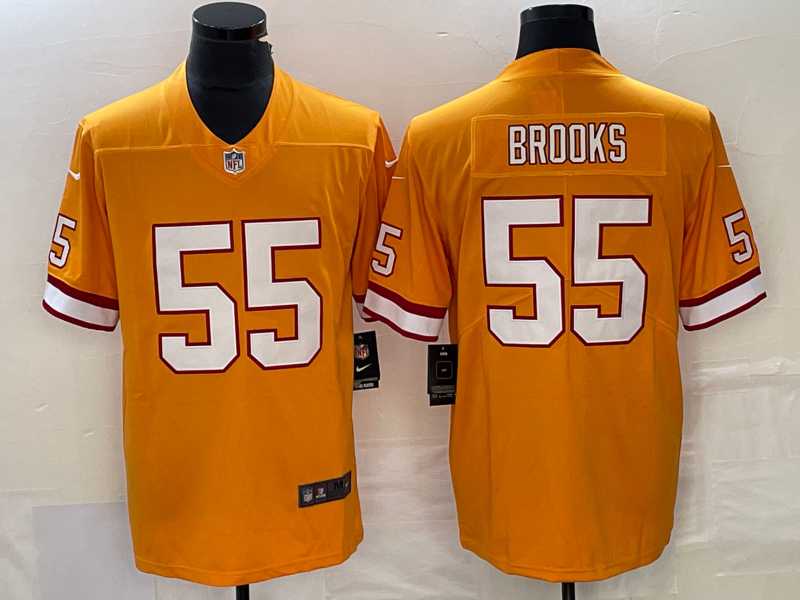 Men%27s Tampa Bay Buccaneers #55 Derrick Brooks Yellow Limited Stitched Throwback Jersey->tampa bay buccaneers->NFL Jersey